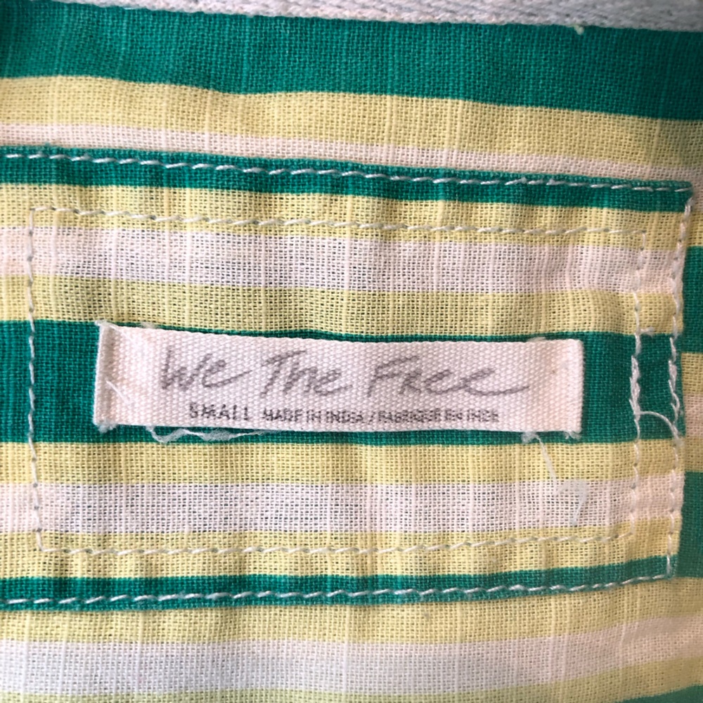 Free People We The Free Green Striped Shirt Midi Dress size S - Picture 2 of 13